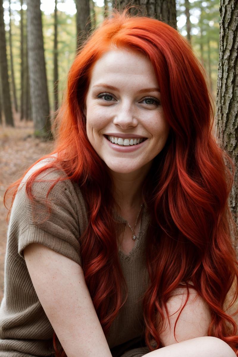 02096-2902135368-photo of a woman, red hair, smiling, in the woods.png